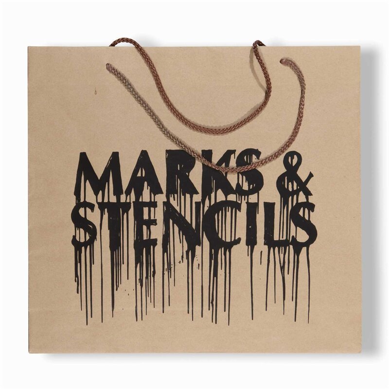 Banksy, ‘Marks & Stencils’, 2010, Print, Screen print on brown paper shopping bag with rope handles, Tate Ward Auctions