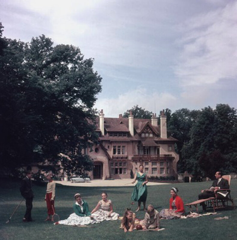 Slim Aarons, ‘The Comte de Paris, pretender to the French throne, with his wife the Comtesse and their children at their home, the Manoir du Coeur Volant, Louveciennes, France’, 1956, Photography, C-Print, Staley-Wise Gallery