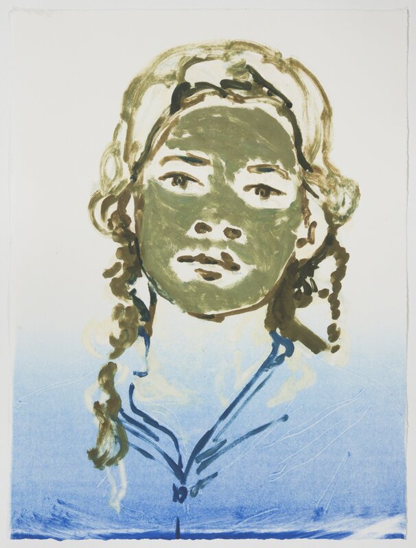 Claire Tabouret, ‘Portrait with Mud Mask’, 2018, Drawing, Collage or other Work on Paper, Monoprint on paper, Free Arts NYC Benefit Auction