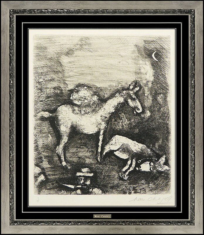 Marc Chagall, ‘Fables de la Fontaine: The Two Mules (Cramer 22)’, 1952, Print, Etching, Original Art Broker