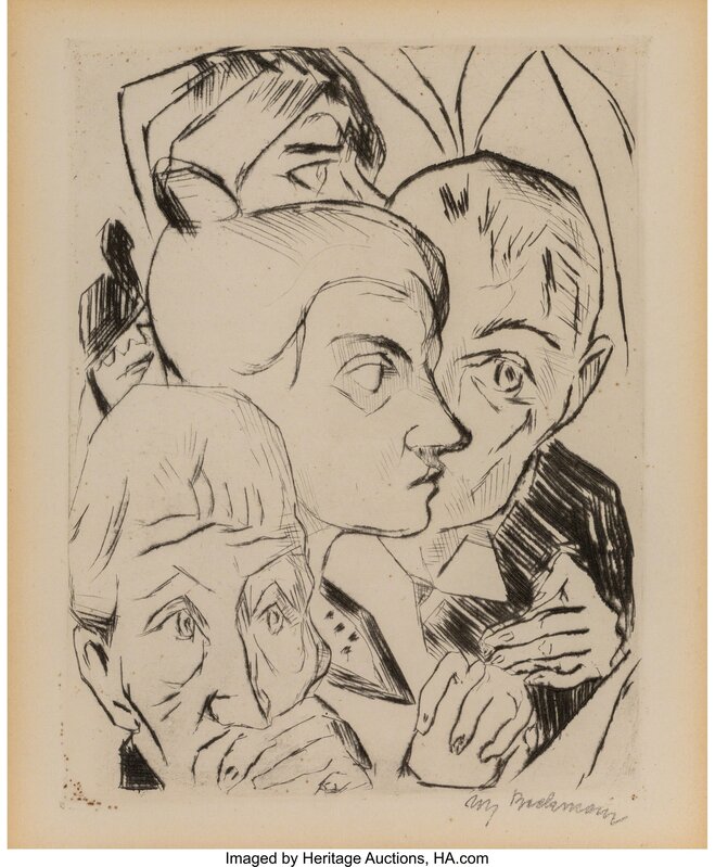 Max Beckmann, ‘Die Fürstin: Zweite Illustration zu Kapitel 4’, 1917, Print, Drypoint on laid Holland paper, Heritage Auctions