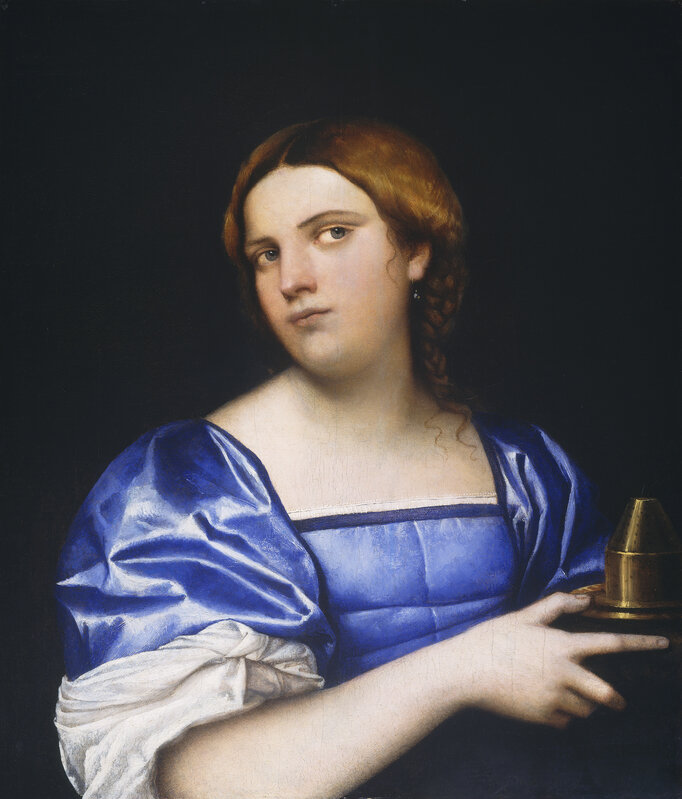 Sebastiano del Piombo, ‘Portrait of a Young Woman as a Wise Virgin’, ca. 1510, Painting, Oil on hardboard transferred from panel, National Gallery of Art, Washington, D.C.