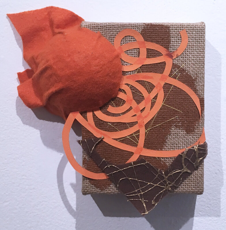 NTEL, ‘iRobot v.6.67 i’, 2018, Sculpture, Acrylic, felt and paper on linen, Deep Space Gallery