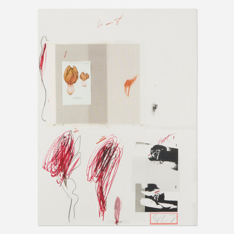 Cy Twombly, ‘Natural History, Part I, No. IX (from the Natural History Part I Mushrooms portfolio)’, 1978, Print, Lithograph in colors, grano-lithograph, collotype, photochrome, paper collage and crayon on Rives Couronne, Rago/Wright/LAMA/Toomey & Co.