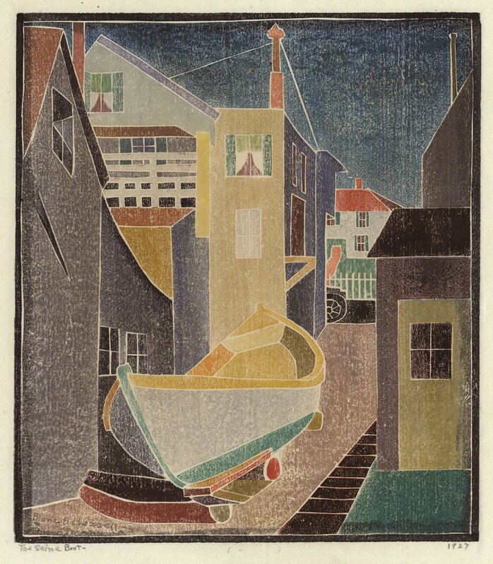 Blanche Lazzell, ‘The Seine Boat.’, 1927, Print, White-line color woodcut,, The Old Print Shop, Inc.