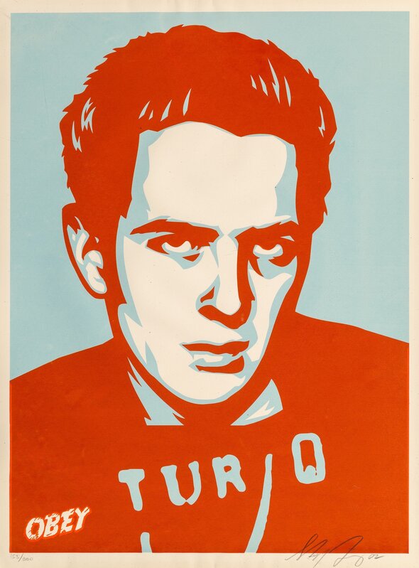 Shepard Fairey, ‘Strummer Poster’, 2002, Print, Screenprint in colors on speckled cream paper, Heritage Auctions