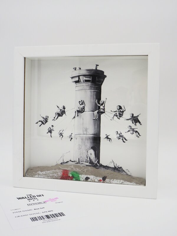 Banksy, ‘Walled Off Hotel - Box Set’, 2017, Print, Print on paper accompanied by a chunk of concrete, housed in frame as intended by artist, Lougher Contemporary Gallery Auction
