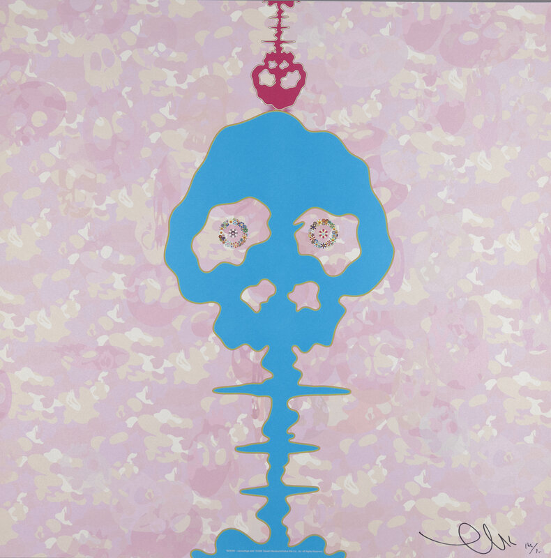 Takashi Murakami, ‘Time Bokan- blue, Bokan- camouflage pink, Lime Green-time, Pink-time’, 2001-09, Print, Four offset lithographs in colours, Roseberys