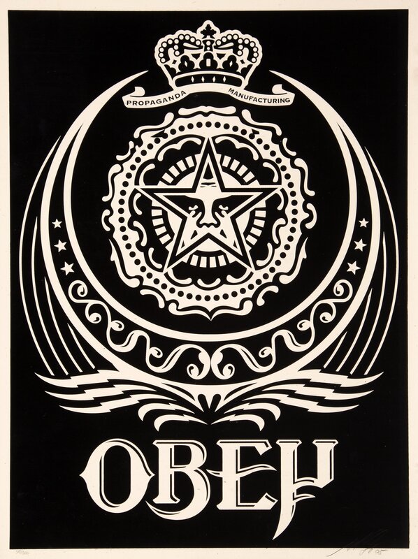 Shepard Fairey, ‘Ankara (Black)’, 2005, Print, Screenprint in colors on speckled cream paper, Heritage Auctions