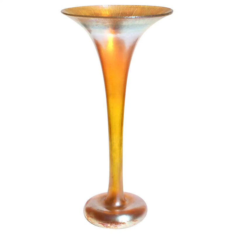 Tiffany Studios, ‘Large Tiffany Studios Gold Favrile Trumpet Vase’, ca. 1908, Design/Decorative Art, Glass, AVANTIQUES