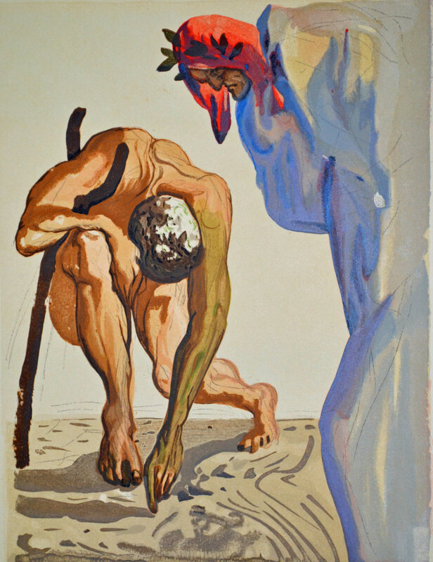 Salvador Dalí, ‘The Princes of the Blossoming Valley, Purgatorio Canto 7,The Divine Comedy’, 1960, Print, Wood Engraving, O-68