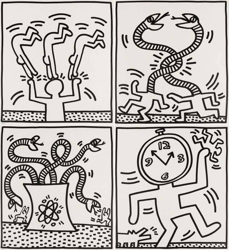 Keith Haring, ‘Untitled from Lucio Amelio’, 1983, Print, Four offset lithographs, Forum Auctions