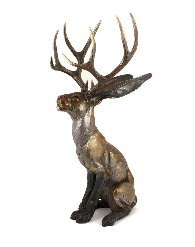 Bryce Pettit, ‘Tall Tail (Jackalope)’, 2019, Sculpture, Bronze with patinas, Blue Rain Gallery
