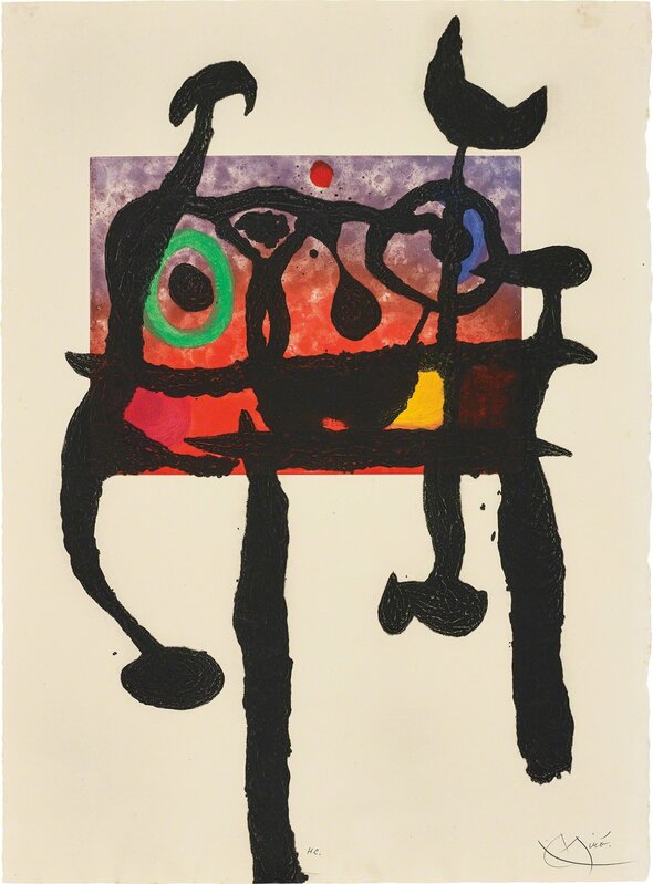 Joan Miró, ‘Le Samouraï (The Samurai)’, 1968, Print, Aquatint in colours with carborundum, on Mandeure rag paper, the full sheet., Phillips