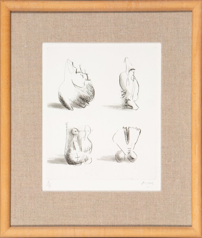 Henry Moore, ‘Four Sculpture Motives’, 1971, Print, Etching on wove paper, Heritage Auctions