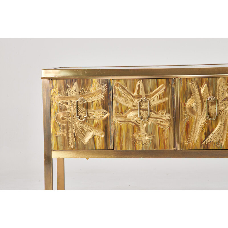 Bernhard Rohne, ‘Cabinet Decorated With Kanji Script, USA’, 1981, Design/Decorative Art, Etched, Patinated, And Enameled Bronze, Rago/Wright/LAMA/Toomey & Co.