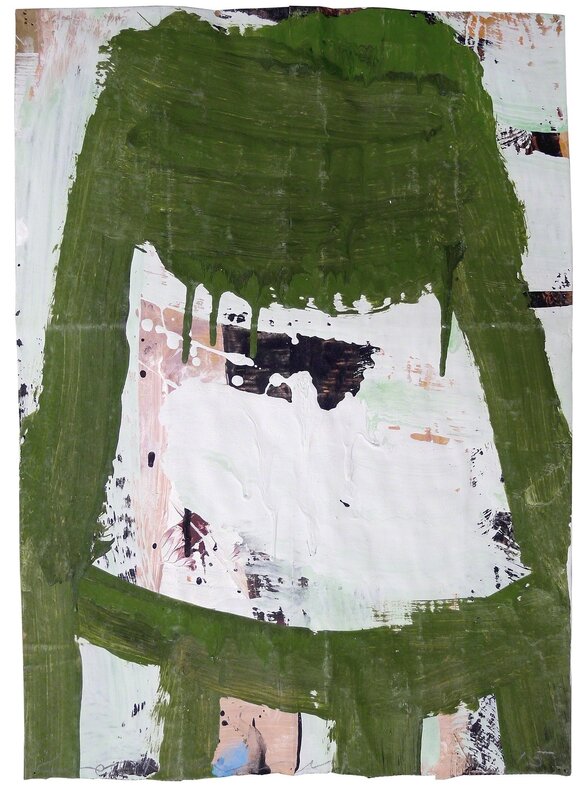 Gary Komarin, ‘Small Stacked Cake (Olive on Cream)’, Painting, Mixed media on paper, Gail Severn Gallery