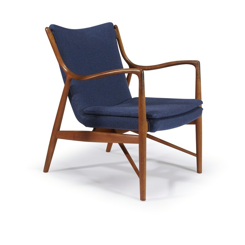 Finn Juhl, ‘NV-45 Lounge Chair, Niels Vodder, Denmark’, 1945, Design/Decorative Art, Teak, Upholstery, Freeman's