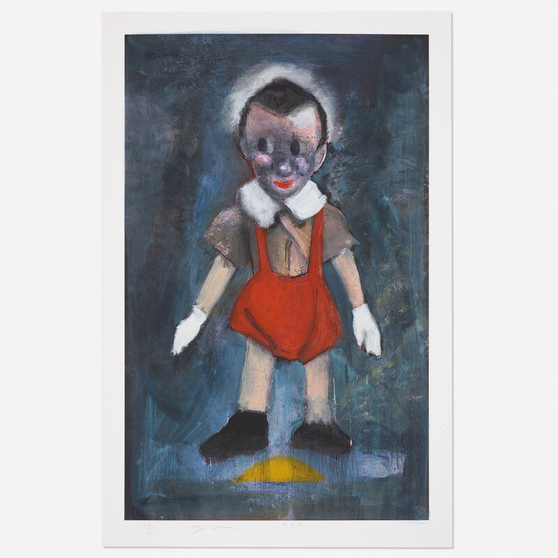 Jim Dine, ‘Pinocchio’, 1998, Print, Digital print and etching, hand-colored with synthetic polymer paint and charcoal, Rago/Wright/LAMA/Toomey & Co.