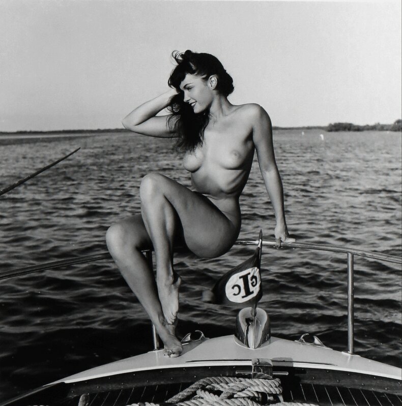 Bunny Yeager, ‘Bettie Page (sailboat)’, 1954, Photography, Gelatin Silver Print, Etherton Gallery