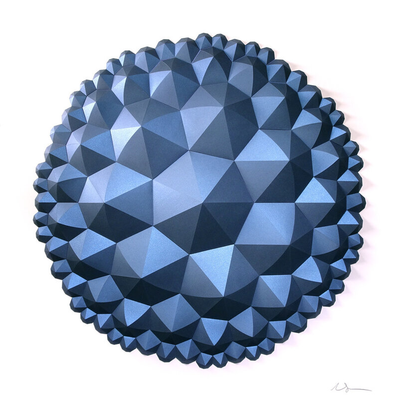 Matt Shlian, ‘Septagon’, 2020, Drawing, Collage or other Work on Paper, Iridescent lapis blue paper, Duran Mashaal