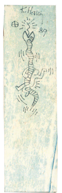 Keith Haring, ‘Untitled (Snake)’, 1989, Fashion Design and Wearable Art, Marker on a part of a cut jean’s, DIGARD AUCTION