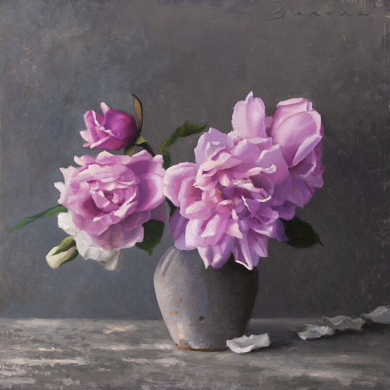 James Zamora, ‘Dappled Light with Pink Florals’, 2020, Painting, Oil on canvas, Ro2 Art
