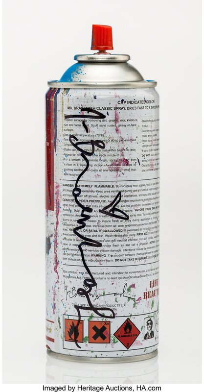 Mr. Brainwash, ‘Spray Can (Blue)’, 2013, Print, Screenprint with handcoloring on aluminum spray can, Heritage Auctions