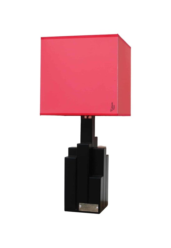 Christophe Belliardo, ‘Lamp "Mini Building" - Black & Square candy pink lampshade ’, 2019, Design/Decorative Art, Metal Structure Powder coated matt finish, Design By Jaler