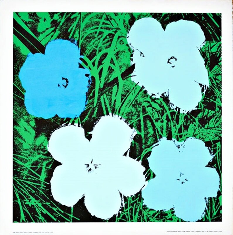 Andy Warhol, ‘Flowers (Blue and White)’, ca. 1975, Posters, Silkscreen on canson watercolor paper with linen canvas backing. unframed., Alpha 137 Gallery Gallery Auction