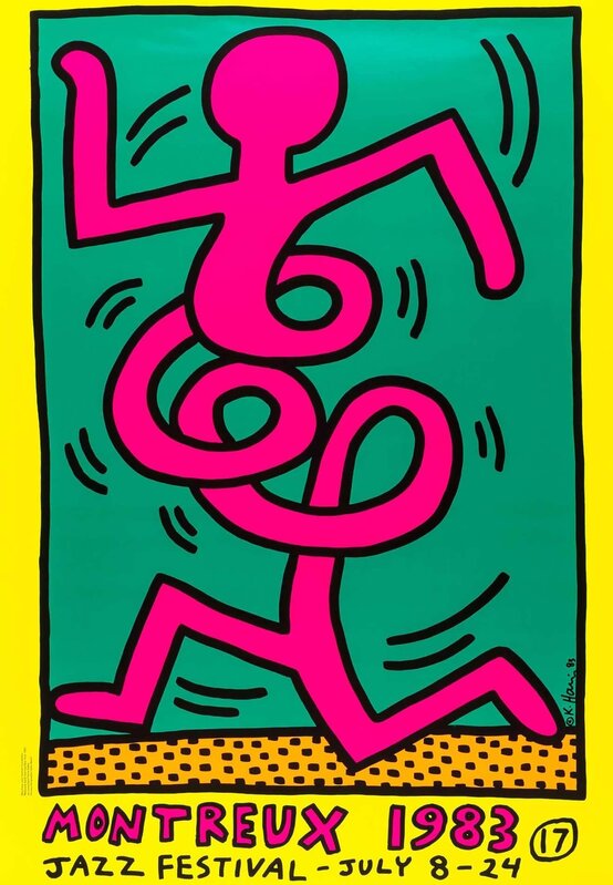 Keith Haring, ‘Keith Haring Montreux Jazz 1983 (Keith Haring prints)’, 1983, Posters, Lithograph in colors., Lot 180 Gallery
