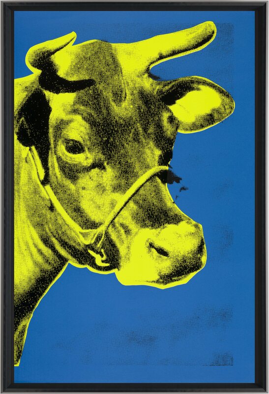 Paul Stephenson, ‘Cow I- Yellow On Blue’, 2021, Print, A three colour hand-pulled silkscreen on 400gsm paper., Castle Fine Art