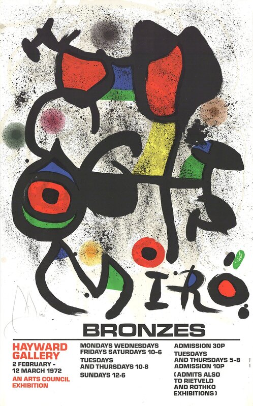 Joan Miró, ‘Bronzes’, 1972, Print, Lithograph, ArtWise