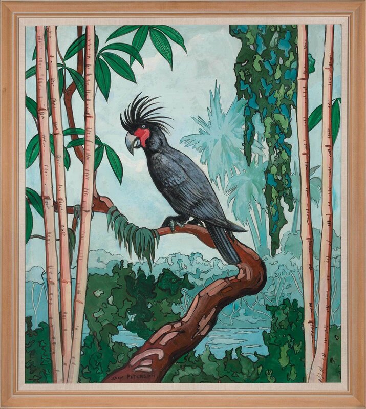 Jane Peterson, ‘Tropical Landscape with Palm Cockatoo’, Painting, Oil on Masonite, Doyle