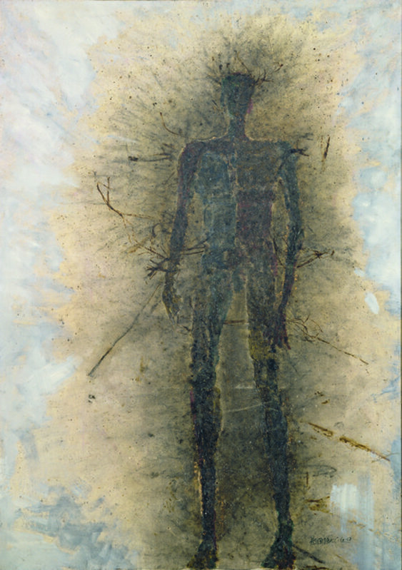 Cai Guo-Qiang 蔡国强, ‘Self-Portrait: A Subjugated Soul’, 1985-1989, Painting, Gunpowder and oil on canvas, Cai Studio
