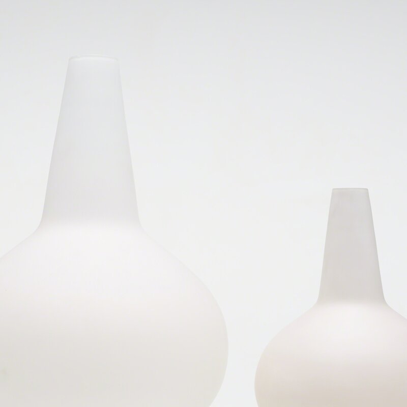 Max Ingrand, ‘illuminated vases, set of two’, c. 1954, Design/Decorative Art, Frosted glass, enameled aluminum, Rago/Wright/LAMA/Toomey & Co.