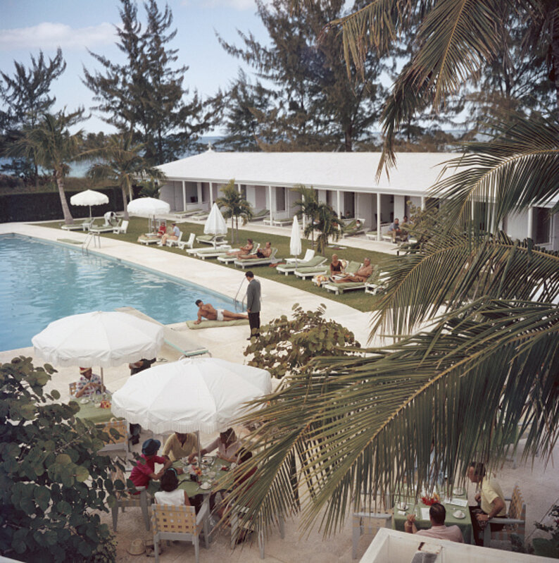 Slim Aarons, ‘Poolside Service’, 1962, Photography, C print, IFAC Arts