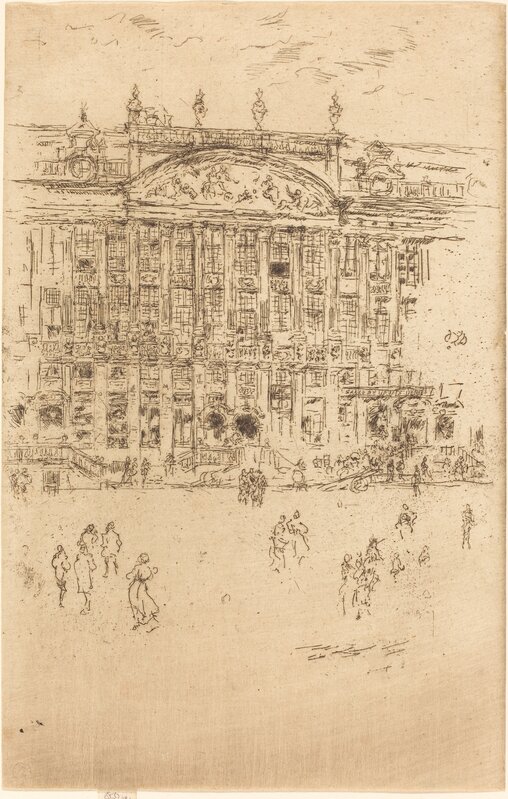 James Abbott McNeill Whistler, ‘Grand' Place, Brussels’, 1887, Print, Etching on laid paper, National Gallery of Art, Washington, D.C.