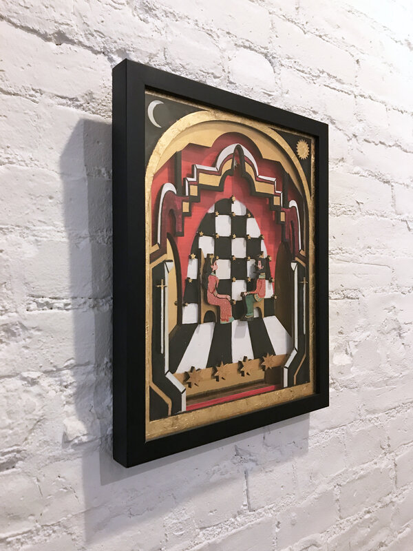 Deming King Harriman, ‘United At The Palace’, 2019, Painting, Mixed Media; Laser Cut Wood, Acrylic & Gold Leaf Framed, BBAM! Gallery