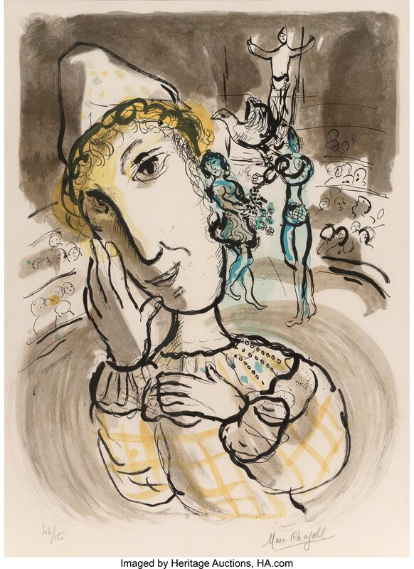 Marc Chagall, ‘Le Cirque au Clown jaune’, 1967, Print, Lithograph in colors on Arches paper, Heritage Auctions