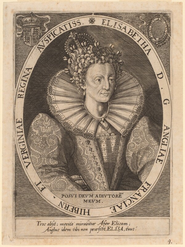 Dominicus Custos after Crispijn de Passe I, ‘Queen Elizabeth’, Print, Engraving, National Gallery of Art, Washington, D.C.