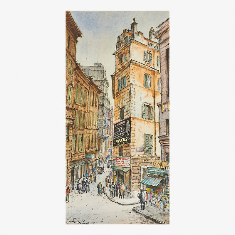 Henry Gasser, ‘Rome Corner’, Painting, Watercolor on paper (framed), Rago/Wright/LAMA/Toomey & Co.