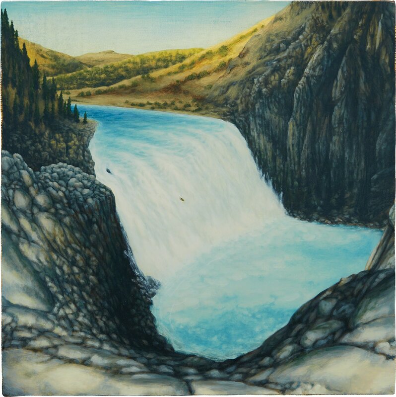 Dan Attoe, ‘Waterfall with Boat’, 2014, Painting, Oil on canvas over MDF, Phillips