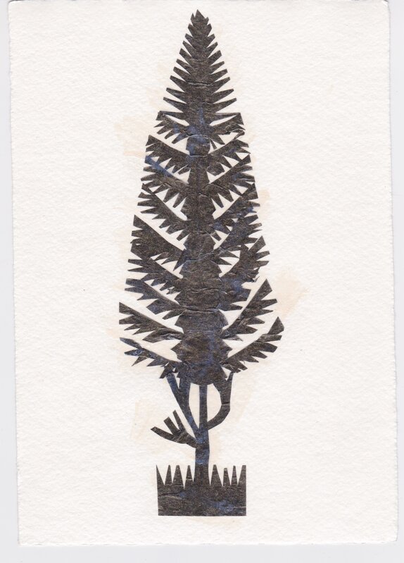 Victoria Behm, ‘Pine Tree’, ca. 2011, Drawing, Collage or other Work on Paper, Tissue paper, glue on paper, 440 Gallery 