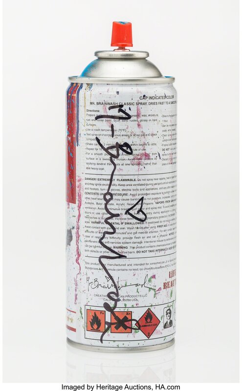 Mr. Brainwash, ‘Spray Can (Blue)’, 2013, Print, Screenprint with handcoloring on aluminum spray can, Heritage Auctions