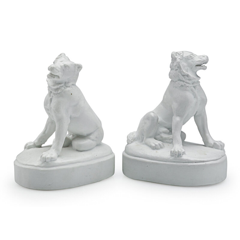 Karl Muller, ‘Union Porcelain Works,  Rare Pair Of Dogs Of Alcibiades, Greenpoint, NY’, 1880s, Design/Decorative Art, Parian Porcelain, Rago/Wright/LAMA/Toomey & Co.