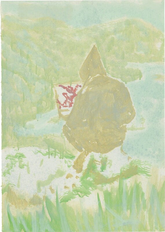 Peter Doig, ‘Figure in Mountain Landscape (The Big...)’, 1998, Painting, Oil on paper, Phillips