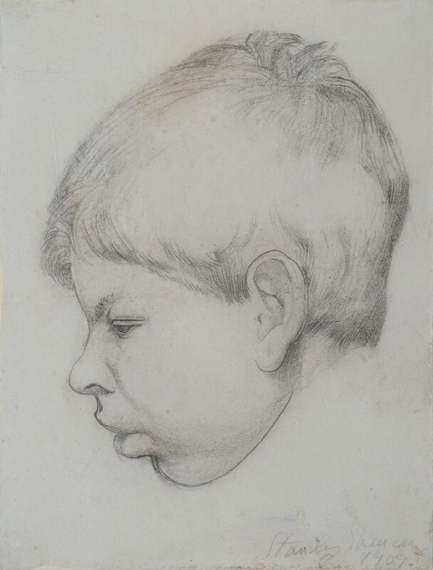 Stanley Spencer, ‘Portrait of Gilbert’, 1909, Drawing, Collage or other Work on Paper, Pencil on paper, Liss Llewellyn