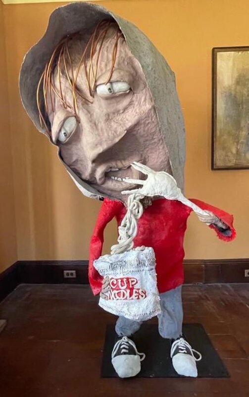 Will Ryman, ‘Cup of Noodles’, 2005, Sculpture, Papier mache, magic sculp, paint, and steel, Artsy x Thurgood Marshall College Fund