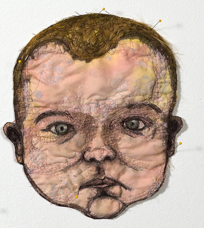 Gina Phillips, ‘Worried Baby’, 2011, Textile Arts, Fabric, thread, ink, paint, Ferrara Showman Gallery